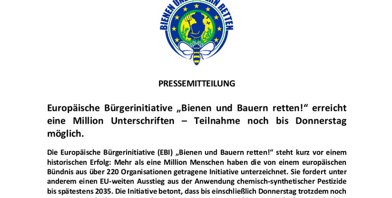 Screenshot der Pressemitteilung