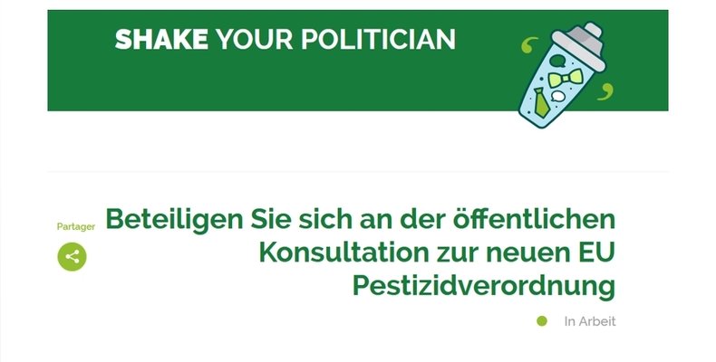 Shake your representatives - EU pesticide reduction regulation